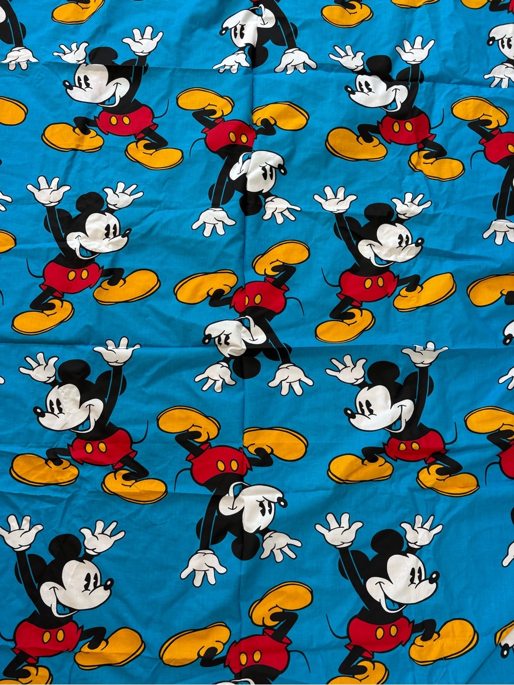 Disney Mickey Mouse Blue Cartoon Print Fabric Cotton 2.8m